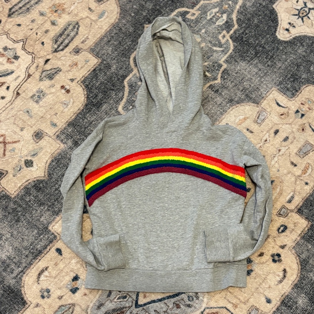 Crewcuts rainbow Light Gray Hoodie! Size 8